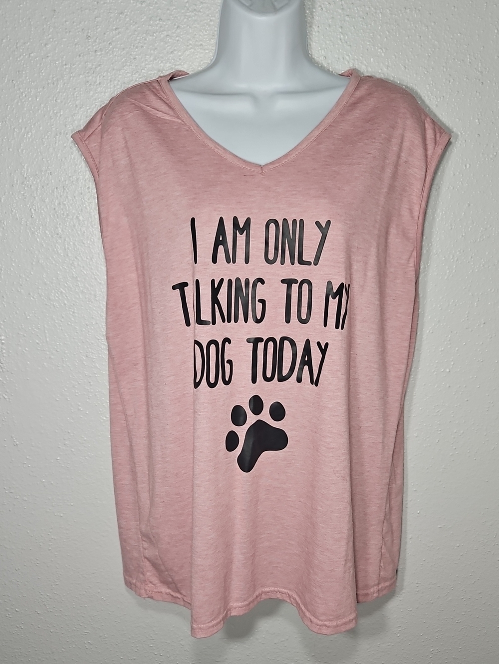 No Label Pink 'I Am Only Talking To My Dog Today' Pet Lover Tee XXL